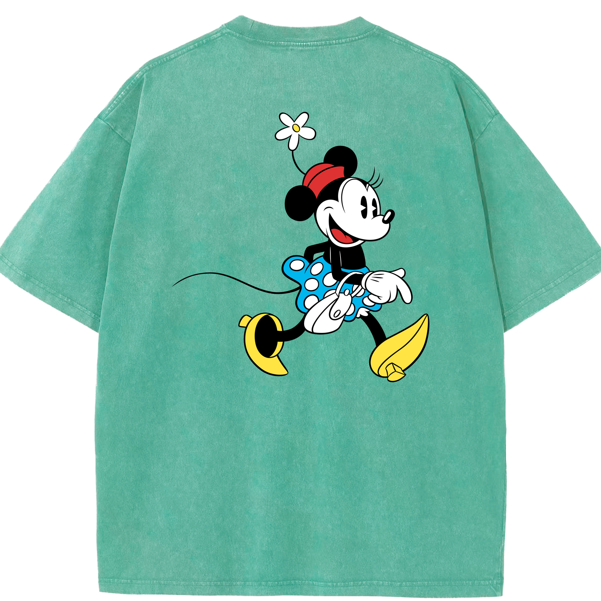 （画像用） ミッキーマウス Mickey Mouse 綿100% ヴィンテージ風 半袖Tシャツ（背面プリント）